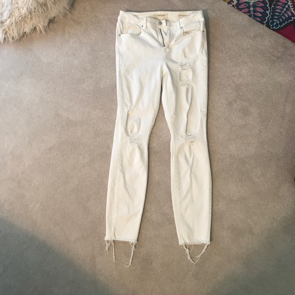 White ripped jeans