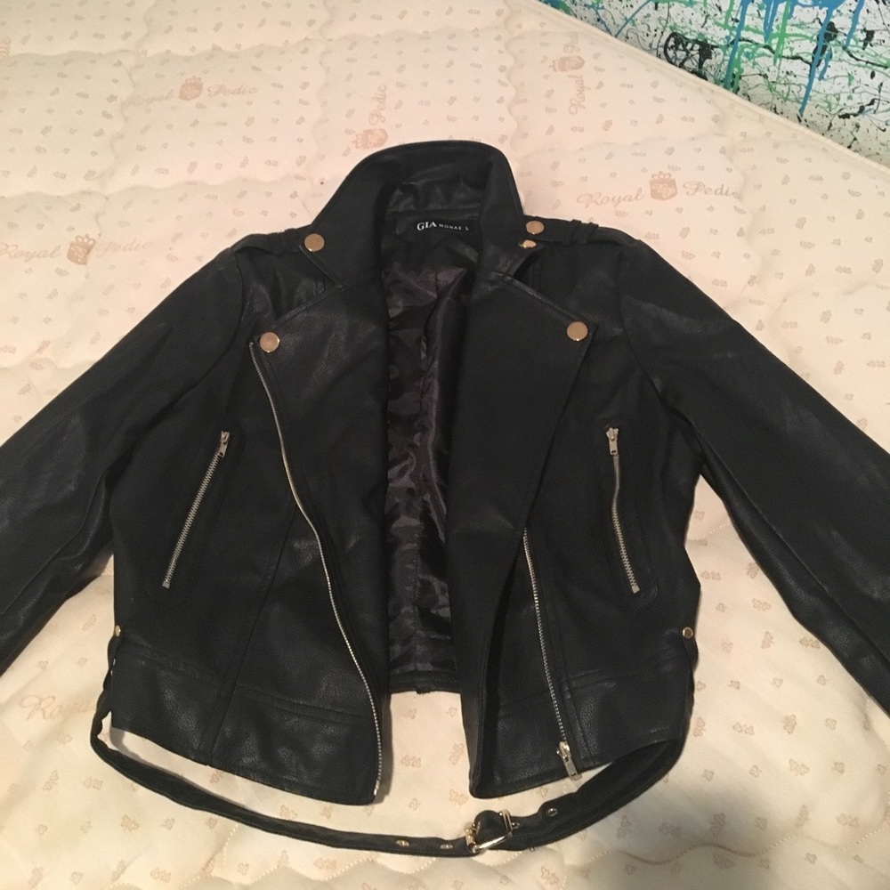 Black faux leather jacket