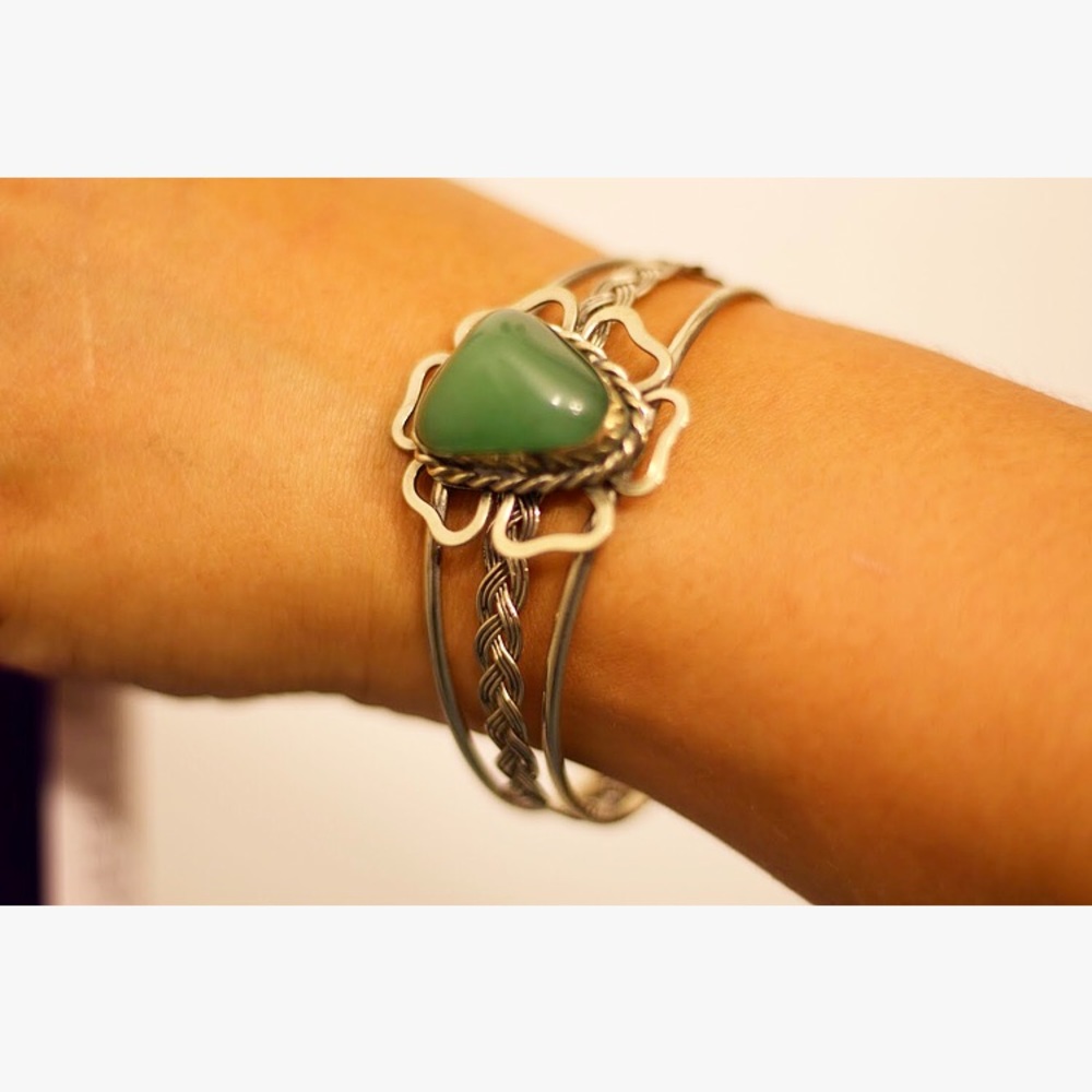 Emerald Semi Precious Stone Bangle
