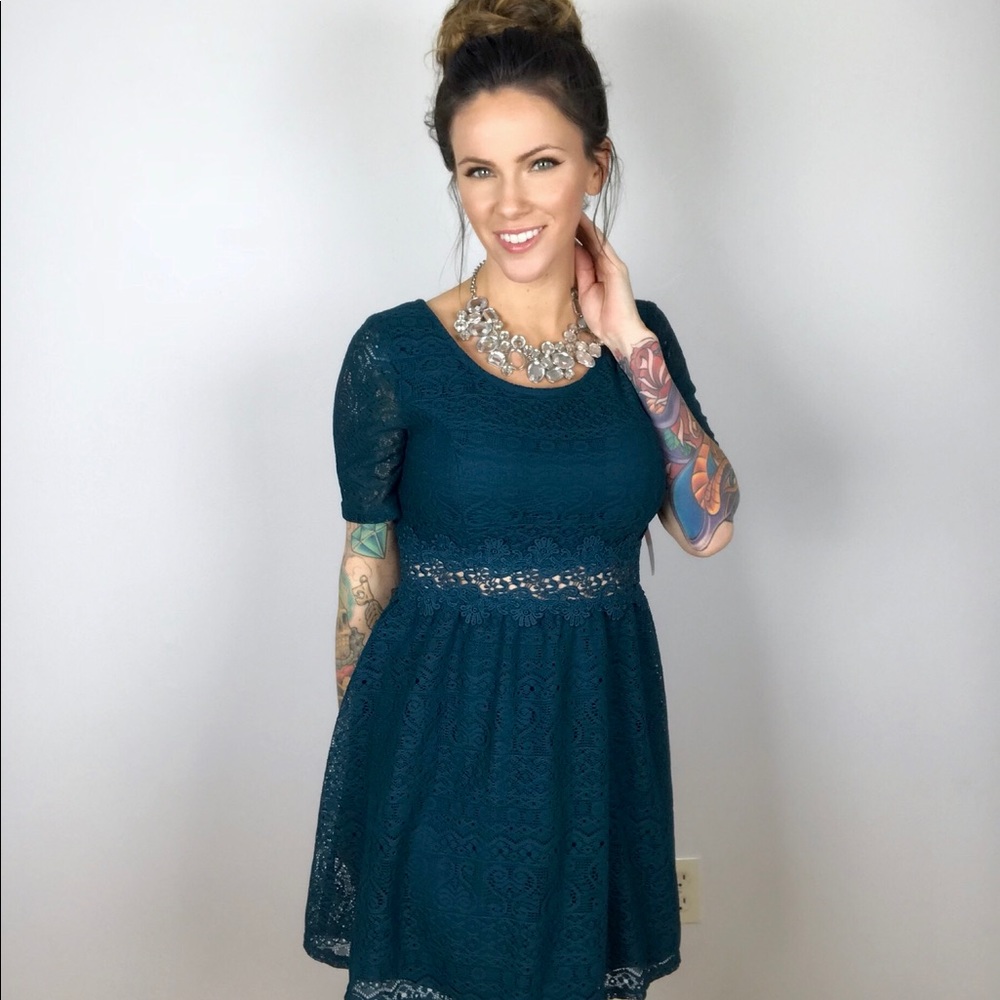 Teal lace Party dress
