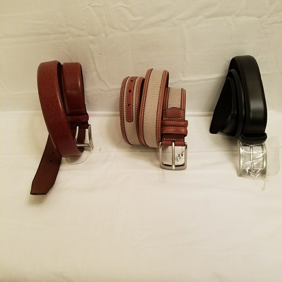 4 Joseph A Bank Genuine Leather Belts size 34 - Picture 6 of 7