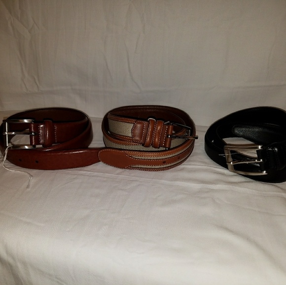 4 Joseph A Bank Genuine Leather Belts size 34 - Picture 2 of 7