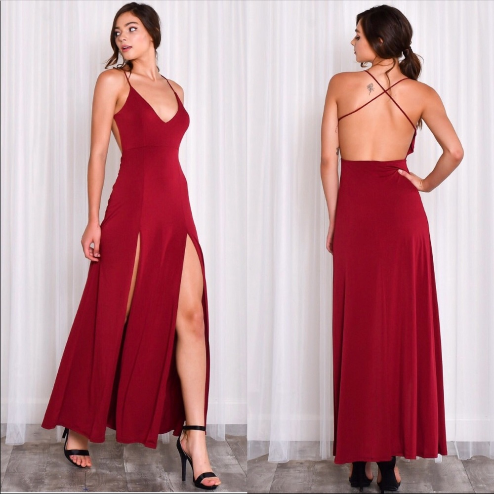 Blush high Slit dress