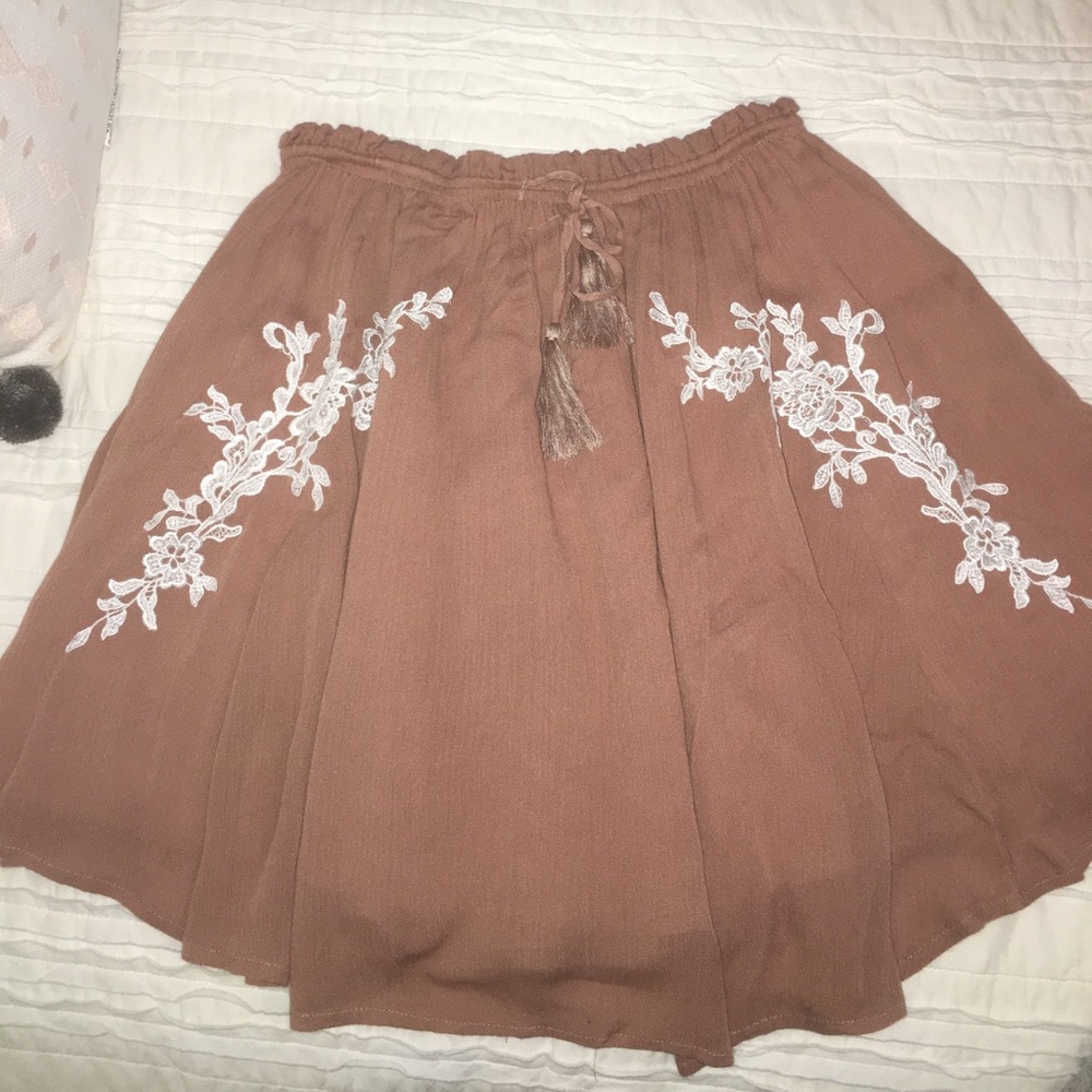 Brown w/ Lace Skirt