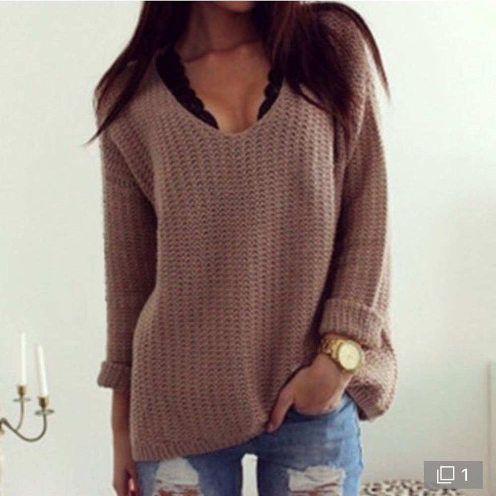 Knitted purple sweater