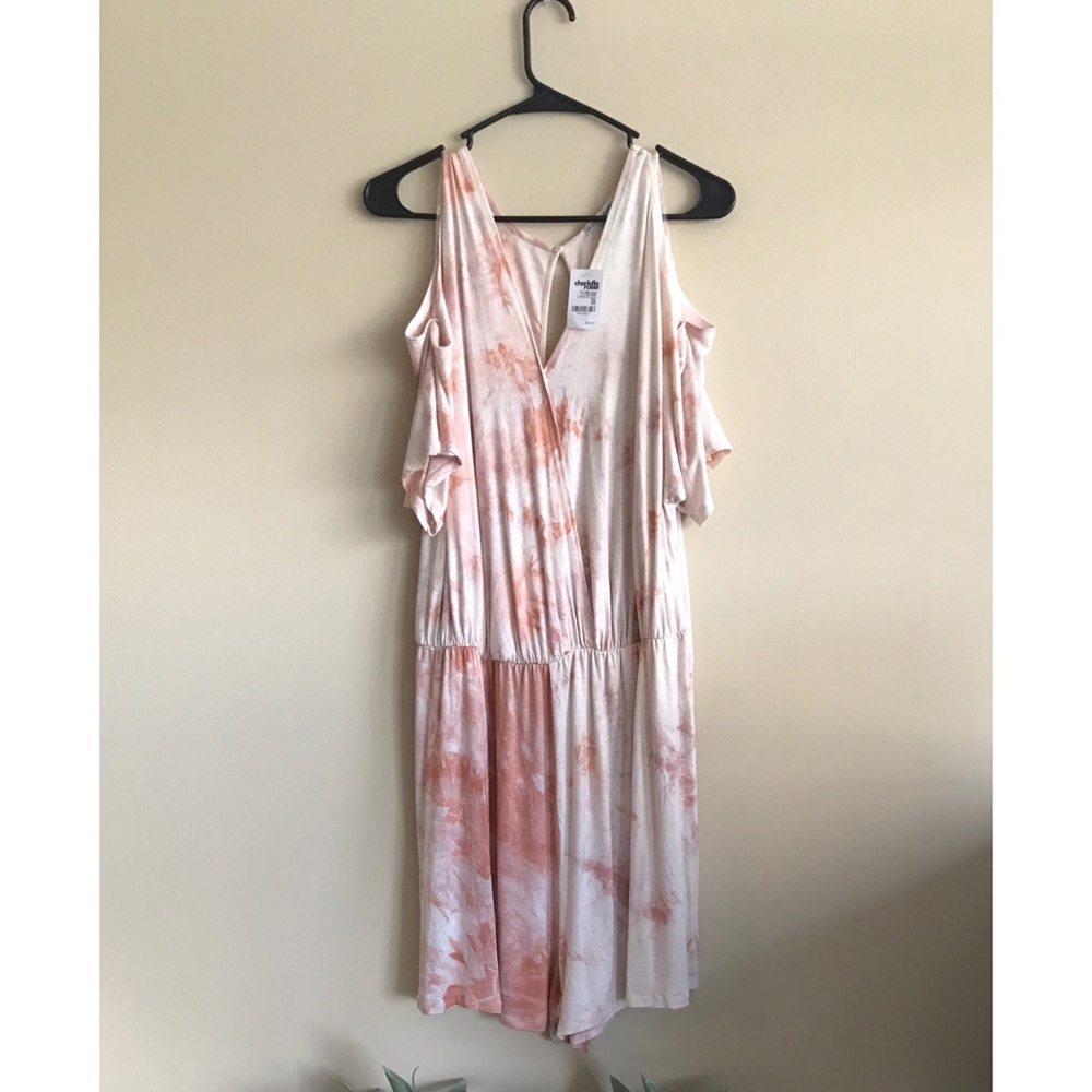 NWT Cold Shoulder Tie Die Romper