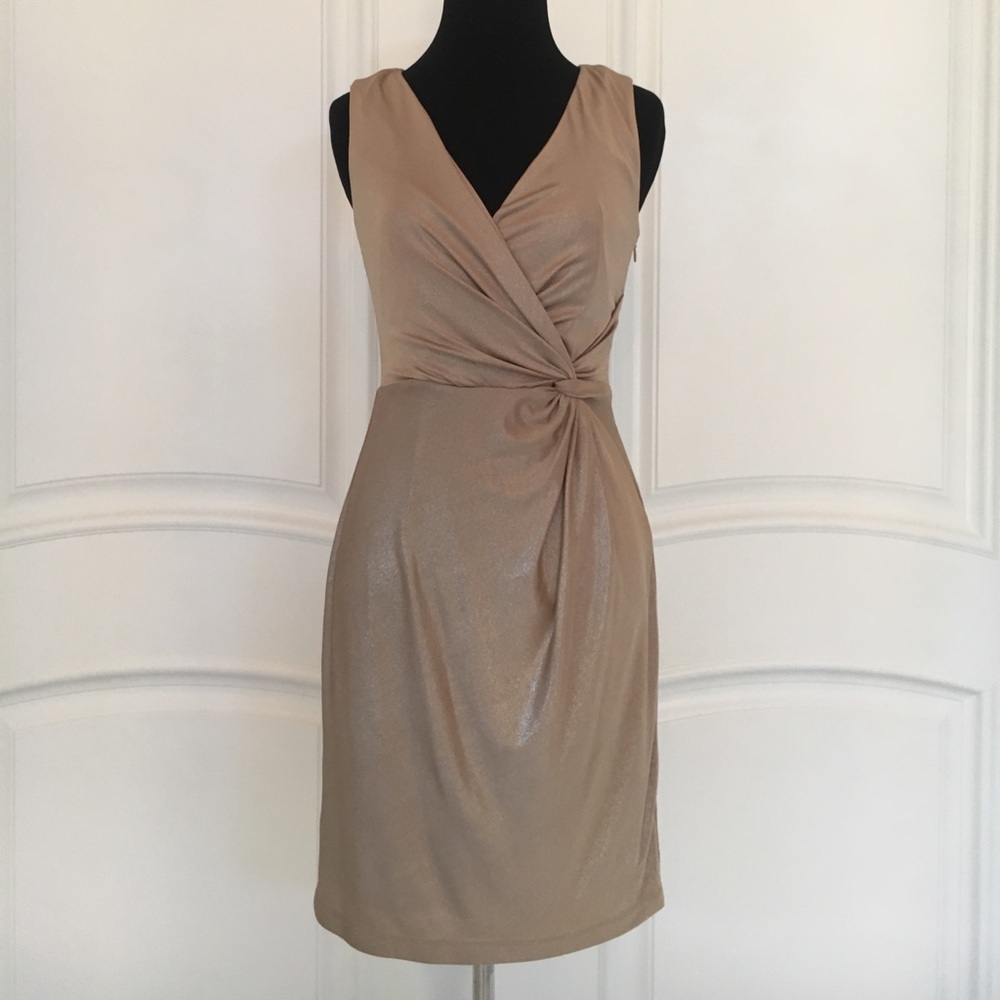 NWOT Boston Proper Shimmer Gold Party Dress