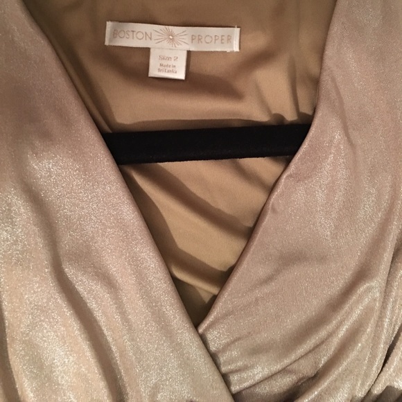 NWOT Boston Proper Shimmer Gold Party Dress - Picture 2 of 3