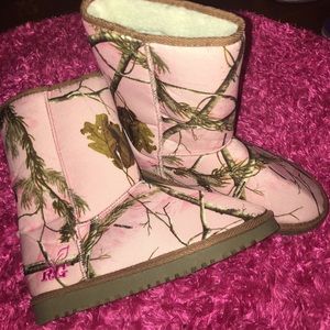 Pink camo boots