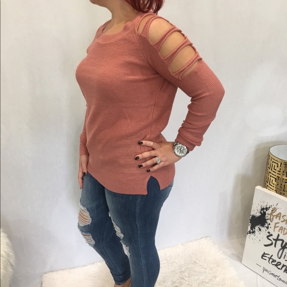 Long sleeve rose colored sweater - Picture 3 of 3