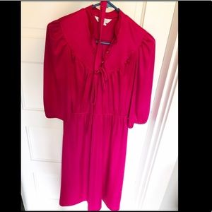Vintage hot pink Sears dress with belt