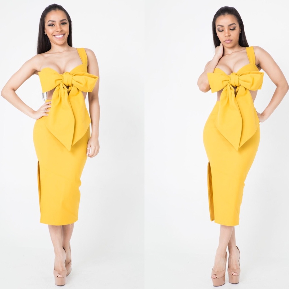 Yellow bow set - Picture 2 of 6