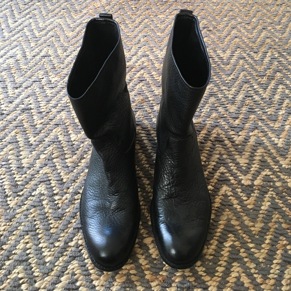Black leather Coach Boots