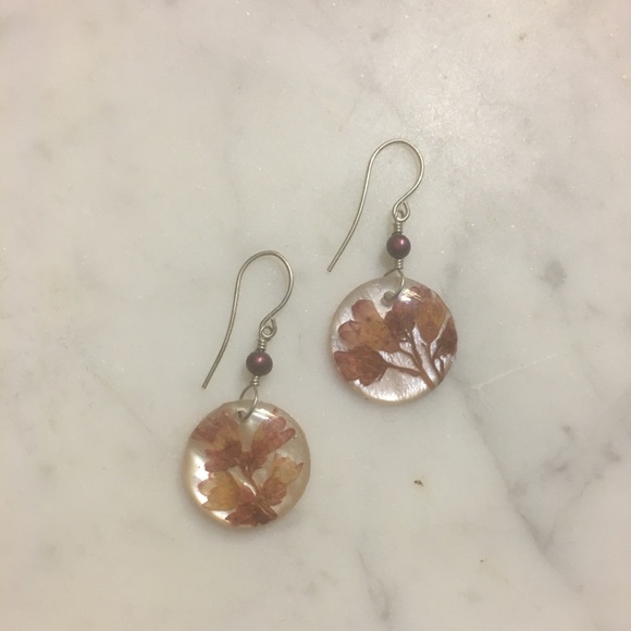 Real Pressed Flower Earrings - Picture 1 of 2