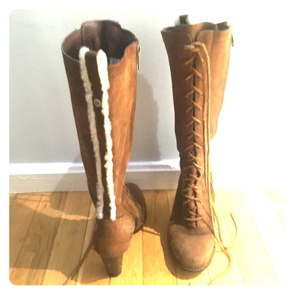 Authentic UGG healed, side zip winter boots