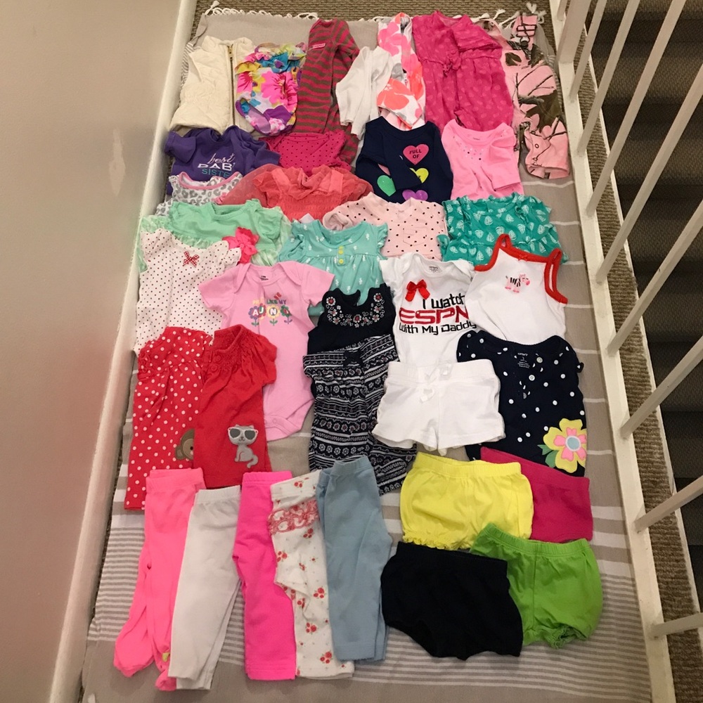 Bundle of 36 baby girl clothes