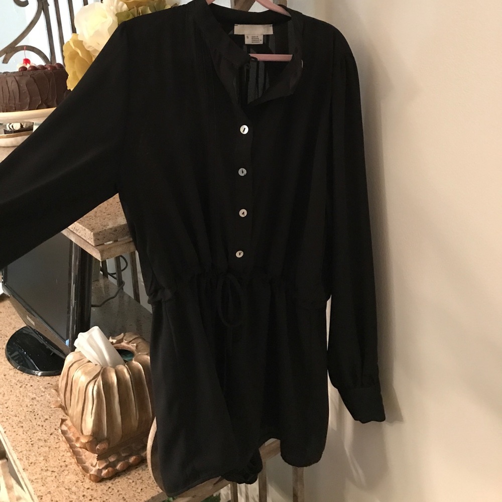 Black Long Sleeved Romper