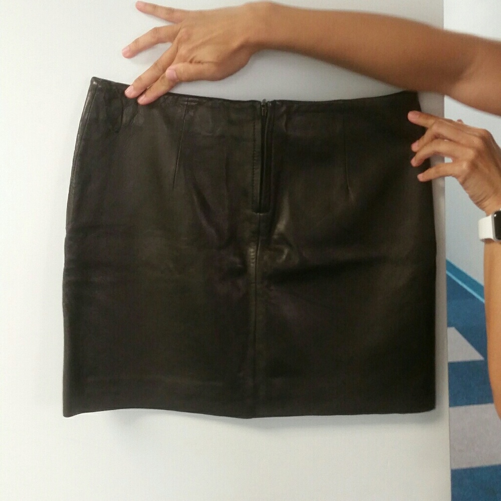 Leather mini skirt