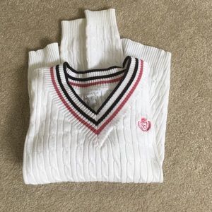 White classic chain sweater Charter club M