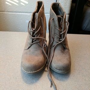 Old Navy Faux Suede Heeled Booties