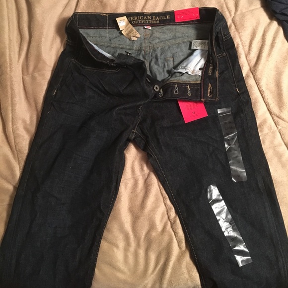 American Eagle slim straight 32/34 dark Jeans - Picture 1 of 4