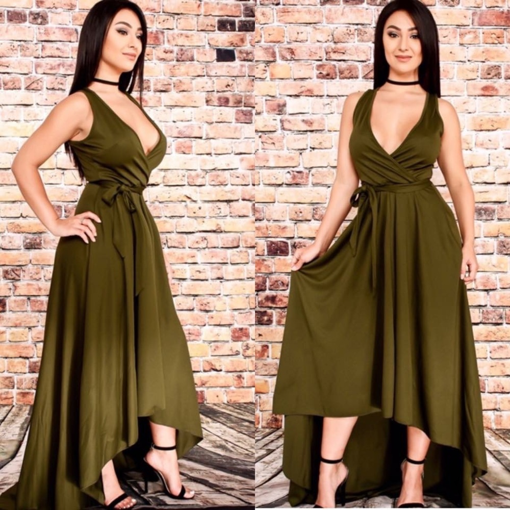 Olive flow dress