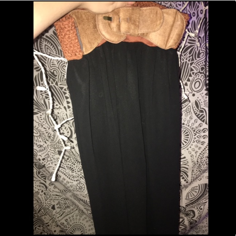 Long sheer black Rue 21 skirt with belt
