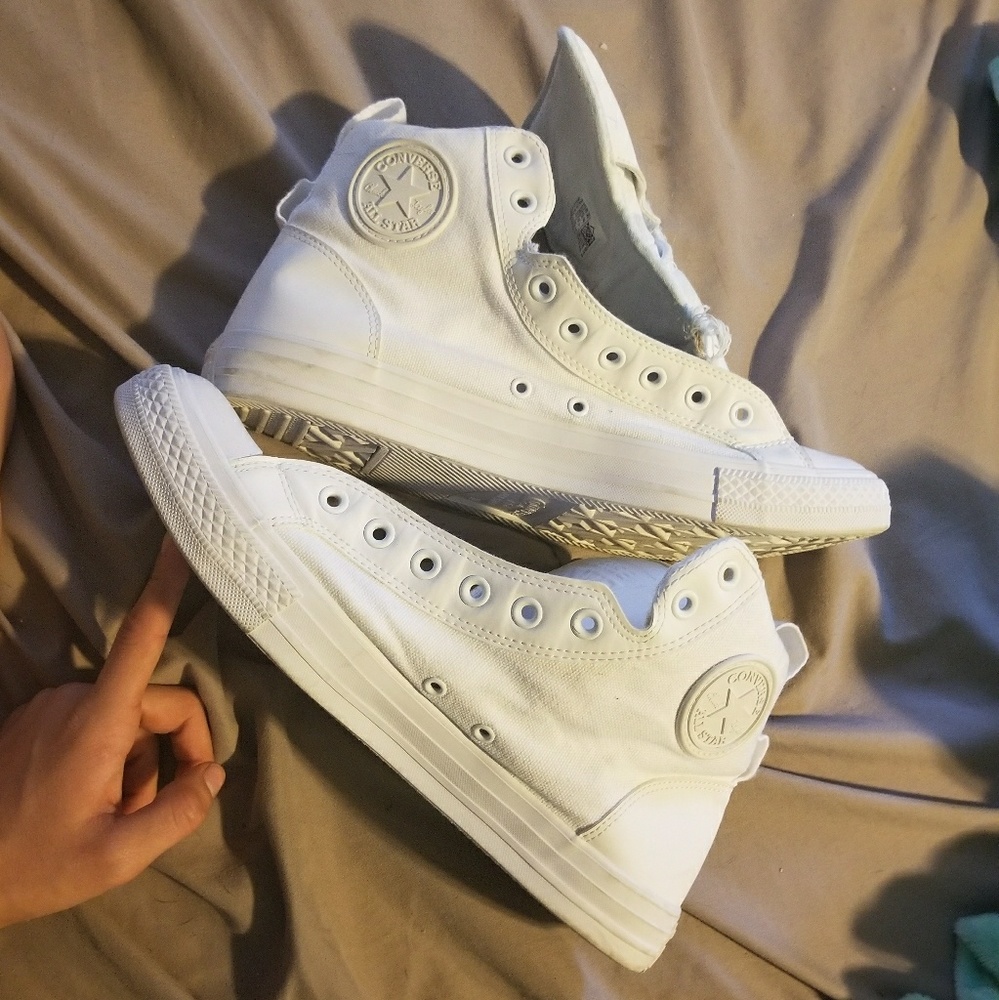 Men's white high top Converse