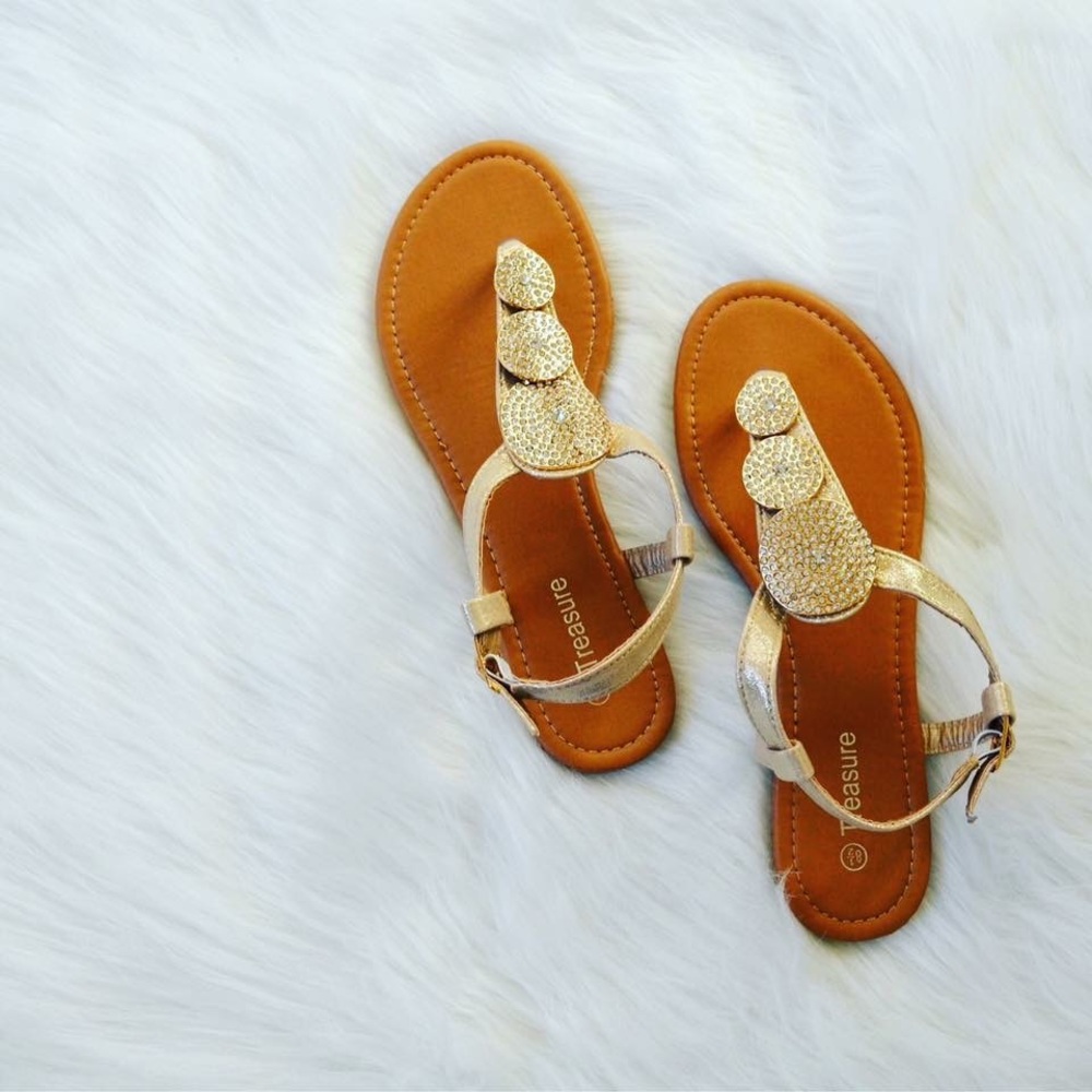 Triple crystal sandals