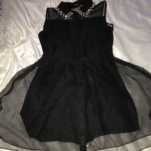 Black collard dress.