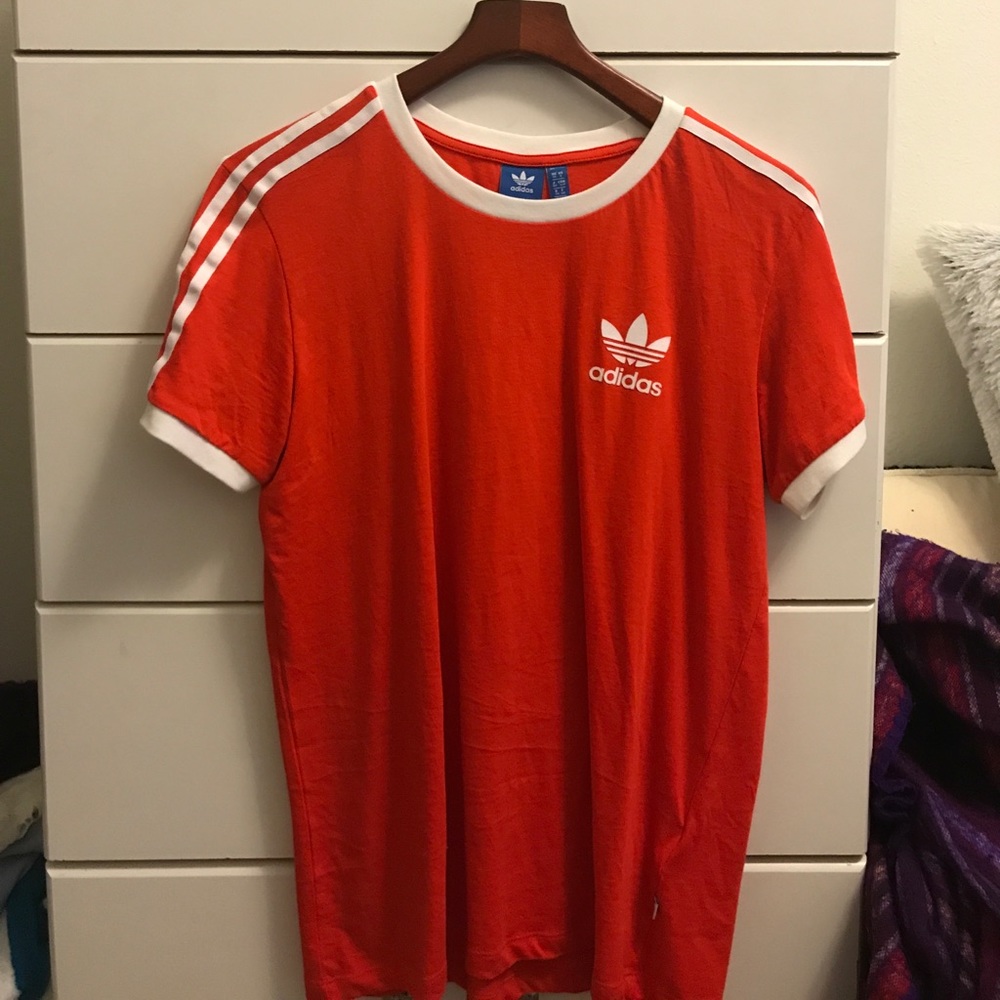Red adidas shirt