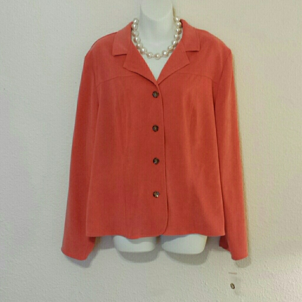 NWT Sag Harbor Blazer Coral Color Size 16