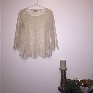 Long sleeve lace blouse