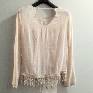 Charming Charlie boho fringe shirt