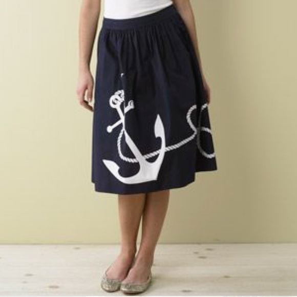 J. Crew Dresses & Skirts - J. Crew Navy Anchor Full Skirt