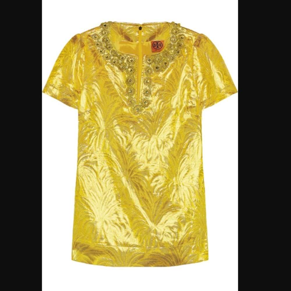 Tory Burch Gold Adorned Lola Top sz 8