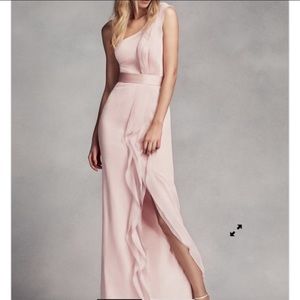 Long One-Shoulder Dress with Ruffles