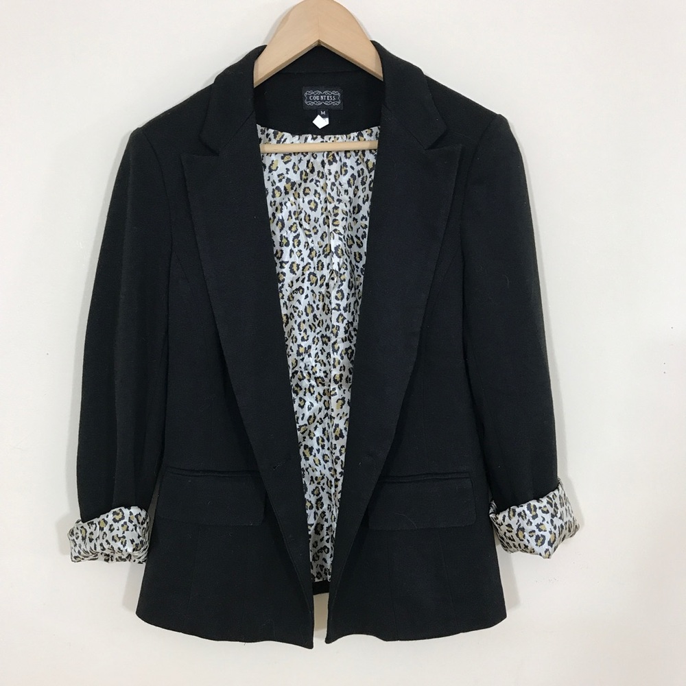 Black Blazer with Cheetah lining