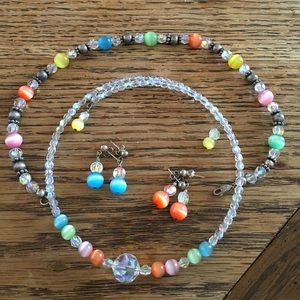1 Necklace, 1 Bracelet, 2 Earrings Set