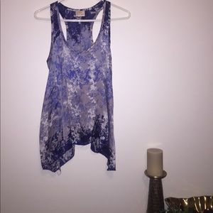 Blue and Silver floral tank