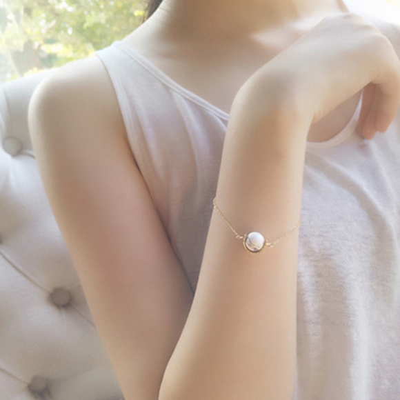 Boho Gold & Lucky Blue Stone Bracelet - Picture 4 of 4