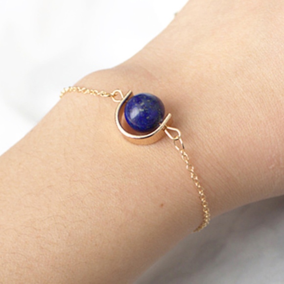 Jewelry - Boho Gold & Lucky Blue Stone Bracelet