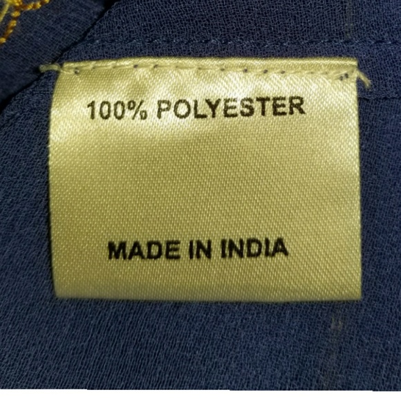 Designer Blue Net  Gold pattern sewing  Embroide - Picture 7 of 8