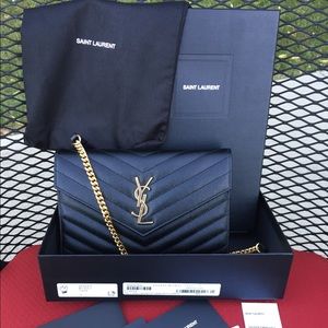 Auth Saint Laurent Small Envelope Wallet on Chain