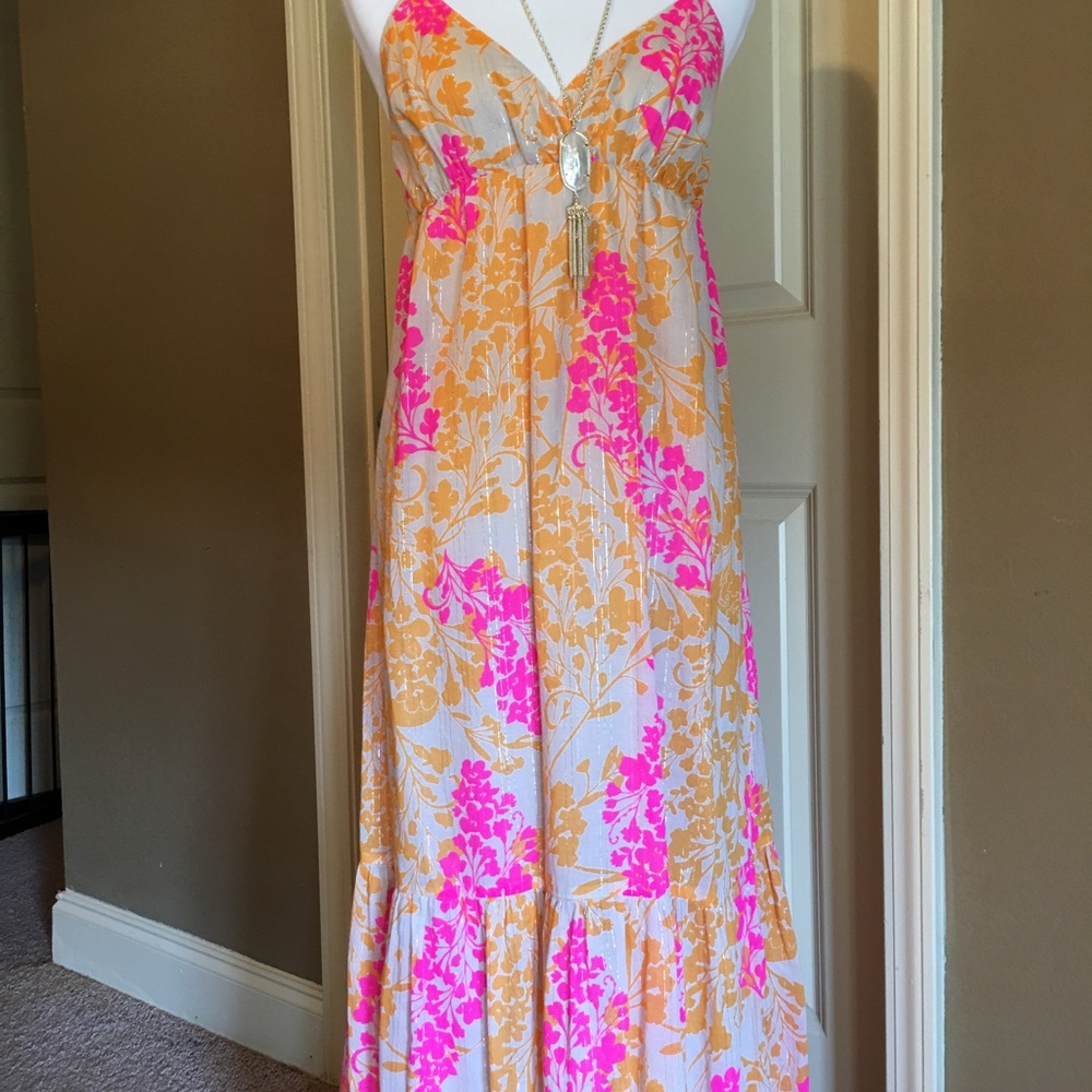 Very pretty Pink & yellow Maxi dress