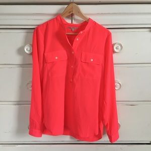 Gap Bright Coral Popover Shirt