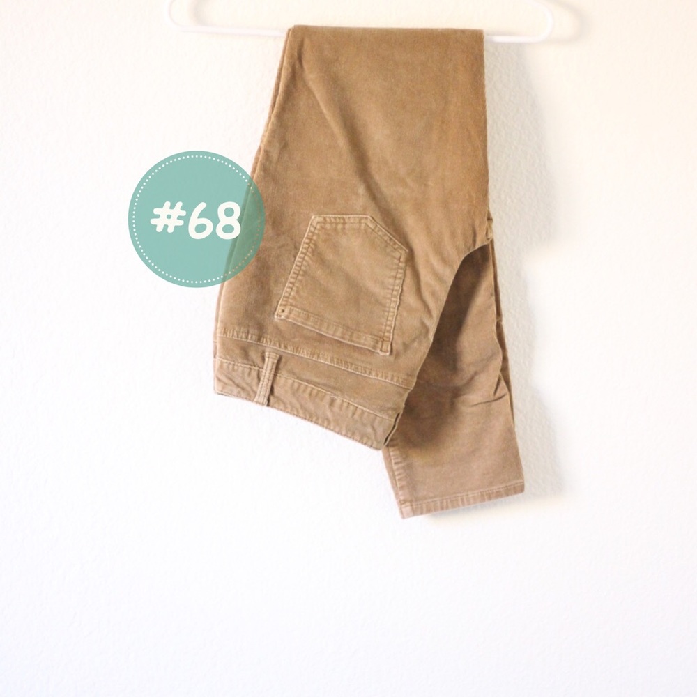 Corduroy Beige Brown Skinny Pants