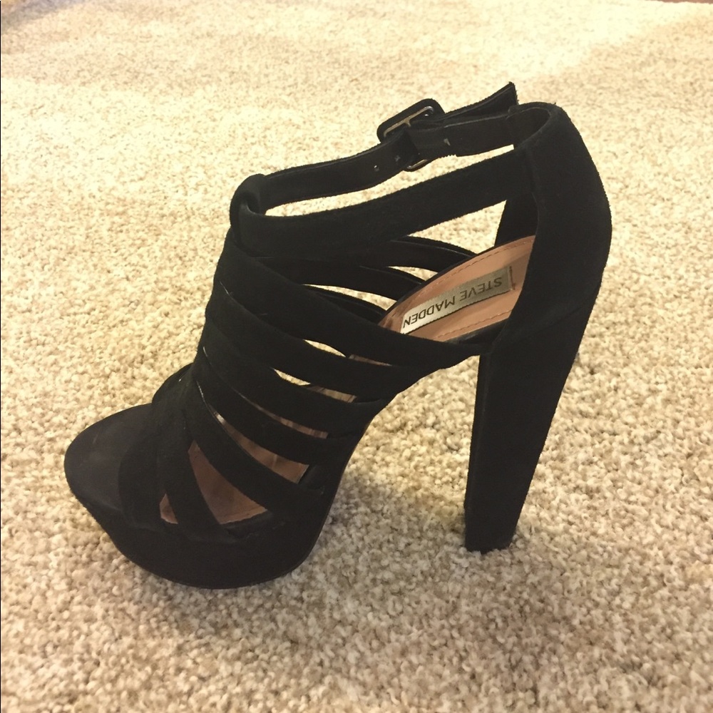 Steve Madden black platform heels.