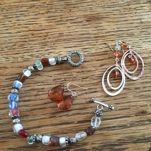 1 Bracelet, 2 Earring Set