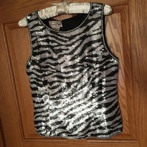 Sequin and beaded top